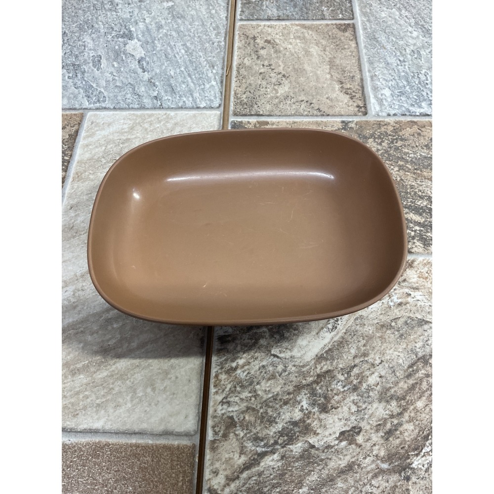 Texas Ware 117 Melamine Serving Bowl Tan Brown Mid Century Modern Vintage Dish